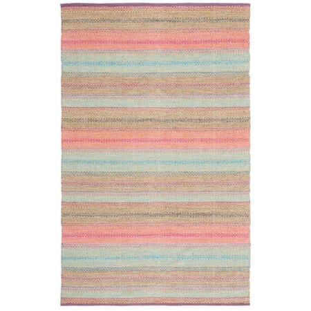 Safavieh 8 x 10 ft. Montauk Contemporary Hand Woven Rectangle Rug Blue & Pink MTK851U-8